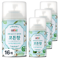 코멧 분사기 방향제 코튼향 자동분사기 겸용, 280ml, 16개