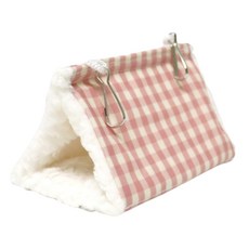 LiFEPARROT 鸚鵡用Gore-Tex柔軟羊毛材質格紋小型床, 1個, 粉紅色