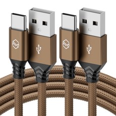 SINJIMORU Dutch USB Type-C編織快充線, 棕色的, 2個, 1m