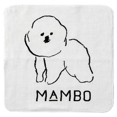 CLASKA mambo 比熊小手帕小毛巾-站姿100% 日本製, 白色, 1個