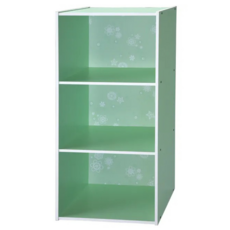 EASYHOME 花系列 三層開放式收納櫃, 綠色, 89 x 42 x 28.5cm