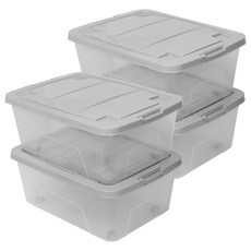 AllULiving 塑膠收納箱, 灰色, 40L, 4個
