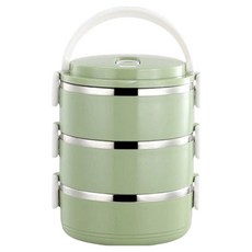 Lunch Box 日式加大三層保溫便當盒 304不鏽鋼材質 2100ml, 顏色隨機, 1個