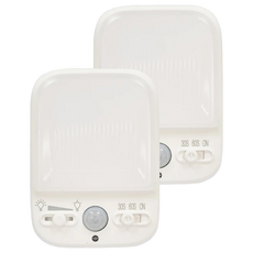 明沛 2W LED可調光紅外線感應燈 2個 插頭可90度旋轉, 黃光