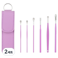 바움미루 고급 귀이개 6종 세트 퍼플컬러 M, 2세트