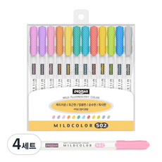 PENMAX 鮮豔溫和色系螢光筆 12色組, 混色, 48支