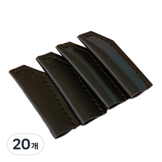 더보테가 手工縫製馬鞍針法手工皮革鉛筆套, 黑色, 20個