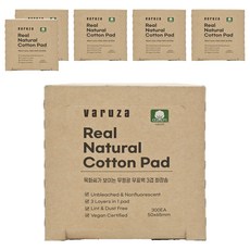 VARUZA 化妝棉 50x65 毫米 三層 無漂白劑 無螢光劑, 300片, 6盒