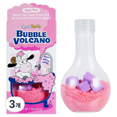 스노우버디 아동용 버블볼케이노 입욕제 아쿠아핑크, 50g, 3개