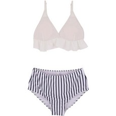 메이첼 발랄한 프릴 맥시 로우컷 비키니 수영복 02865, 화이트