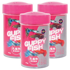 UP AQUA 雅柏 孔雀魚專用飼料 E-228, 45g, 3罐