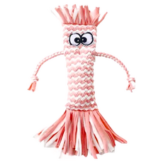 Little poppet 小小毛孩 寵物發聲玩具 會叫的棉繩人, 27 x 27cm, 粉紅, 1個