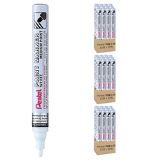 Pentel 飛龍文具 油漆筆 細 MSP10-W 白色 12支, 1色, 3盒