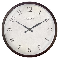 Fountain Designs 簡約布紋掛鐘 T1236B86 12吋, 棕金黑