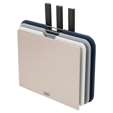 Joseph Joseph Nest系列 砧板刀具6件組 灰藍色, 1組, 3個砧板 + 主廚刀 + 三德刀 + 削皮刀 + 收納立架