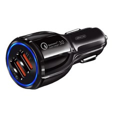 URBAN CAR 車用USB 2孔點菸器高速充電器, 黑色, BK348