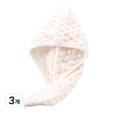 Dajeongdagam 快乾超細纖維壓花乾髮巾 25 x 65 cm, 3個, 白色