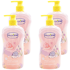 Baan 貝恩 粉紅夢幻洗潤髮沐浴乳 三效合一 400ml, 4瓶