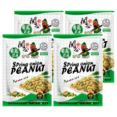 關公麻辣花生 香蔥花生, 4個, 100g