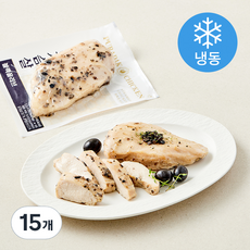 푸라닭 스팀 통 닭가슴살 블랙올리브 (냉동), 100g, 15개, 1개입