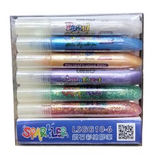 LEEHO 鑽石金蔥彩繪膠筆 LSGG10-6, 金蔥色, 1組
