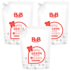 B&B 嬰兒衣物柔軟精補充包 佛手柑+葡萄柚香, 1.5L, 3包