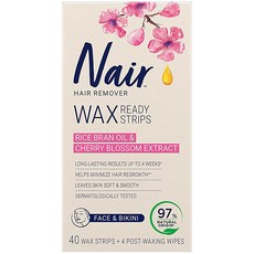 Nair 敏感肌臉部護理蜜蠟貼片 40片入+紙巾 4入組, 1組