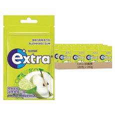 Extra 益齒達 潔淨無糖口香糖 青蘋萊姆 10包, 280g, 18盒