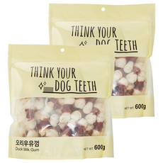 띵크유어도그티 강아지 딩고껌 대용량, 오리우유, 600g, 2개