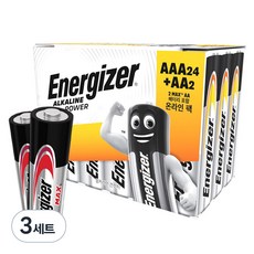 Energizer 勁量 鹼性電池家庭號 AAA 24入 + Max AA 2入, 3套