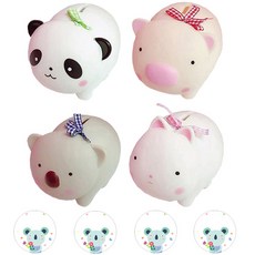 小可愛動物存錢筒 4 款 + 貼紙組合, 混色, 1組