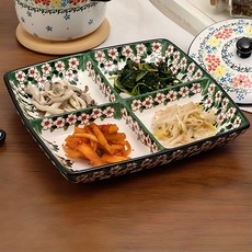 MAISON OBJET Praca 陶瓷方形四格分隔盤 2入組, 1套, Hygieia + Peach Blossom