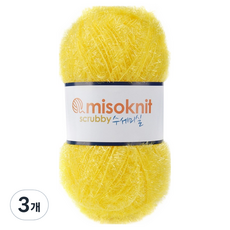 미소털실 펄 수세미실 80g, 22레몬, 3개