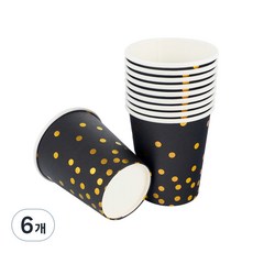 컨페티 파티컵 블랙 240ml, 10개입, 6개