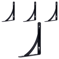 E.T.SHOP 半月形置物架 小型套組, 黑色, 4個