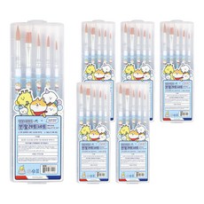 morning glory 狗狗朋友 畫筆5件組 + 調色盤, 藍色, 6套