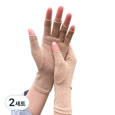 리치덕 손가락보호대 반장갑 브라운, 2세트