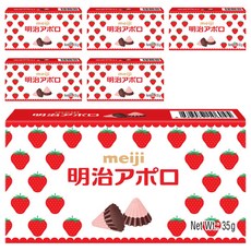 明治阿波羅可可, 經典牛奶可可與香甜草莓可可結合, 35g, 6盒