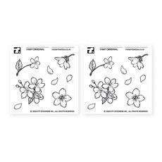 instant tattoo 櫻花紋身貼紙, 2個, 單一顏色