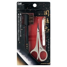 KAI 貝印 関孫六 ST眉剪修眉3件組 眉刷 + 修眉剪 + 拔毛夾, HC-3510, 1組