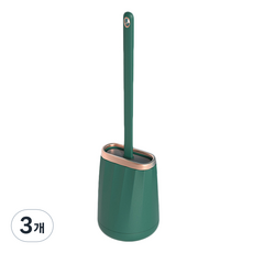 퀵살림 화장실 변기 청소 스탠딩 실리콘 브러쉬, 01 그린 골드, 3개