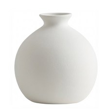 北歐風 陶瓷 小圓球 花器, 白色