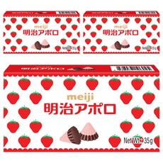 明治阿波羅可可 經典牛奶與香甜草莓結合, 35g, 3盒