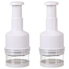 EDISH 旋轉按壓切菜器 Set 2個 多功能按壓 PP材質 雙Z不鏽鋼刀頭, 1組