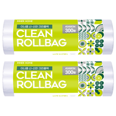 INNER HOME 新鮮衛生保鮮袋捲筒包 特大號 45 x 60cm, XXL及以上, 300件, 2個