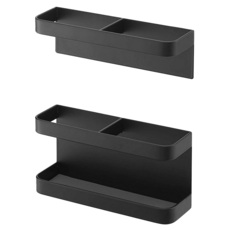 山崎 磁吸分離式傘架 ABS樹脂 可收納長傘4根、折疊傘4根 上支架:18.8 × 5 × 5cm 下支架:18.8 × 5 × 8cm, 上支架:18.8 × 5 × 5cm，下支架:18.8 × 5 × 8cm, 黑色, 1個