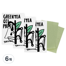 SSIZZO 控油抹茶吸油麵紙, 6個, 100入