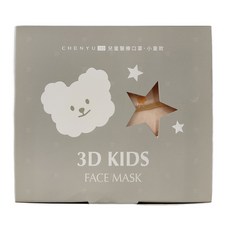CHENYU 辰昱 3D醫療透氣口罩 3~7歲適用, 30片, 1盒, 鬱金香熊熊