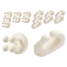 PICKYPICKS 黏貼式矽膠電動牙刷架 牙刷頭架2入 + 機身架2入組, 2套, 白色