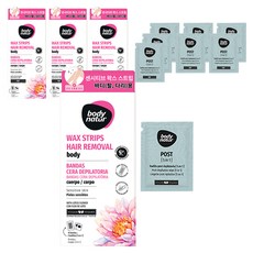 바디네이처 헤어리무버 왁스스트립 바디 로터스플라워 팔/다리용 16p + 티슈 2p, 4개